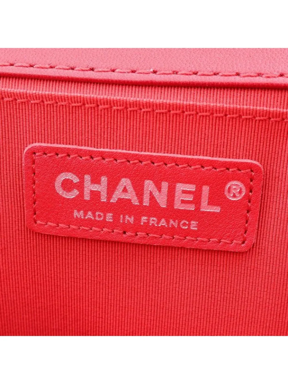 Chanel Shoulder Bag Boy Antique Silver Black Red Lambskin Bicolor Chain